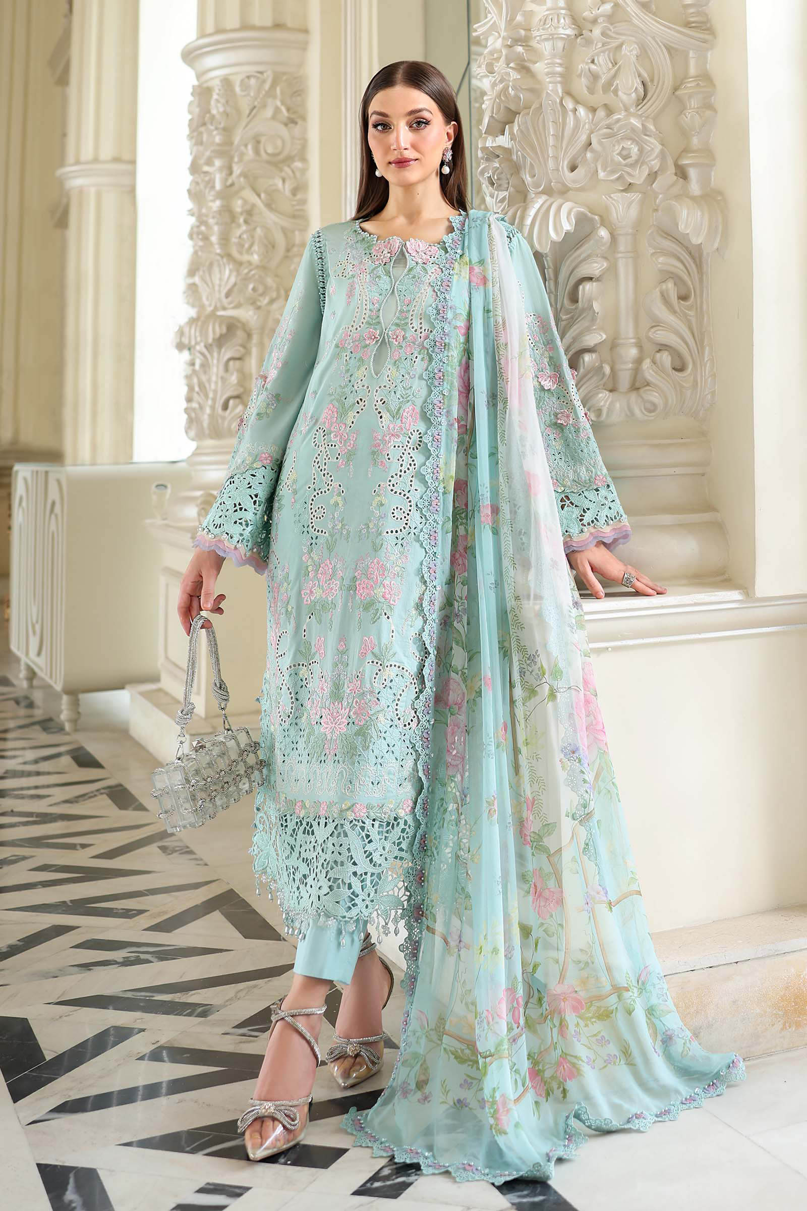 Maria B Luxury Lawn Eid Vol-26 Unstitched Collection 2026 | D15 - Mirha Fashion