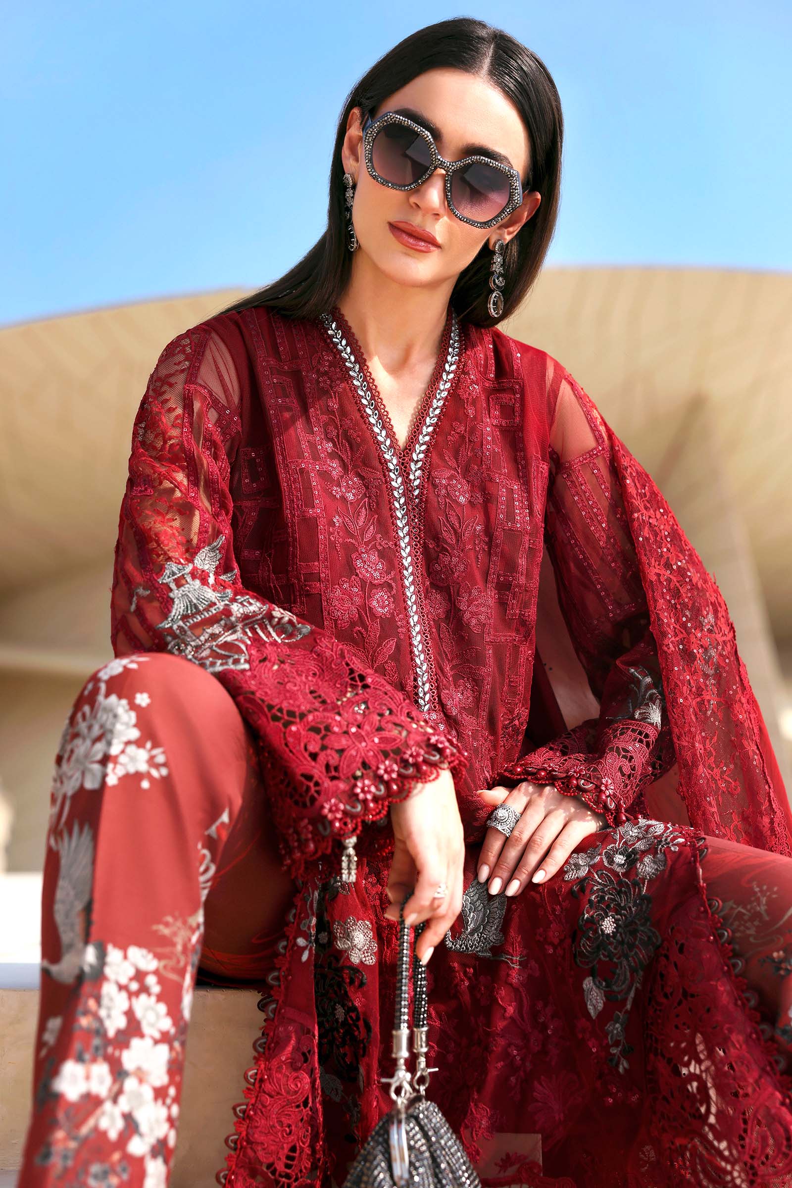 Maria B Luxury Lawn 3PCS Unstitched Collection 2026 | 7A - Mirha Fashion
