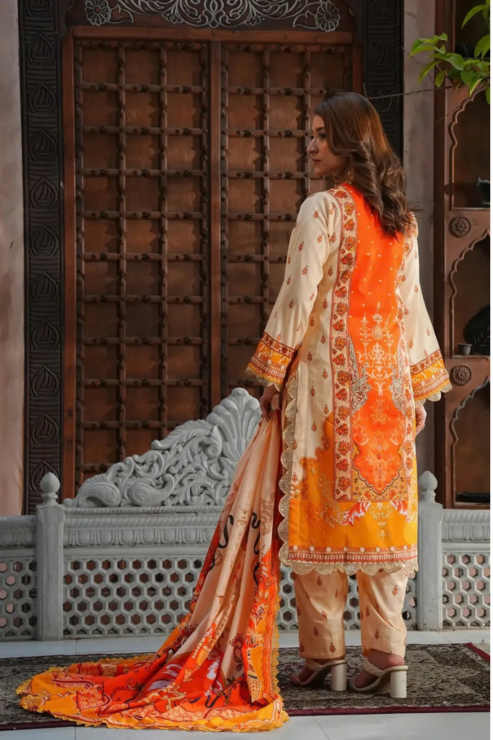 Shaanse Monsoon Luxury pret Cotton Ready to Wear Collection 2026 | Offwhite Orange