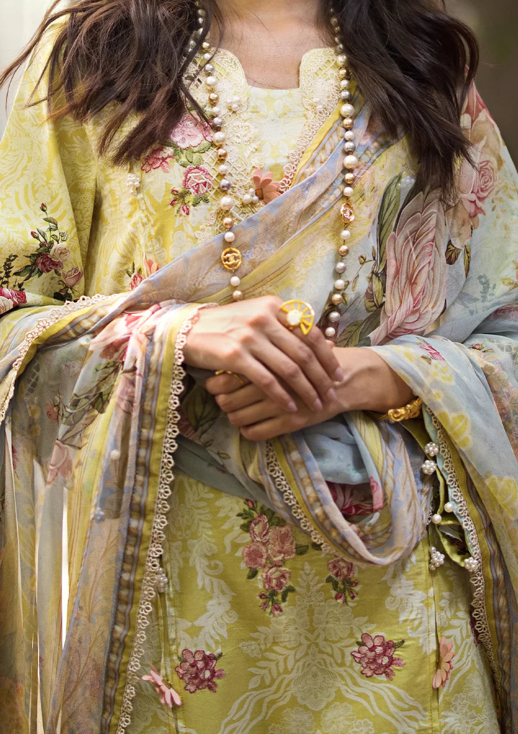 Elaf Signature Embroidered Lawn Collection | ESL-02A PIXIE DUST - Mirha Fashion
