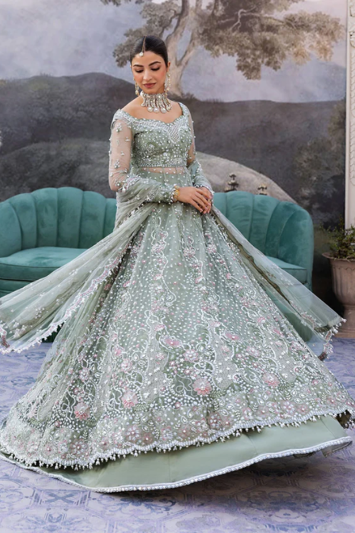 Sadaf Fawad Khan Siraa Festive 3 PCS Unstitched | SEAFOAM