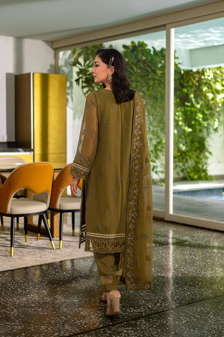 Manahil Lakhani Luminara Unstitched Chiffon Collection |Sage