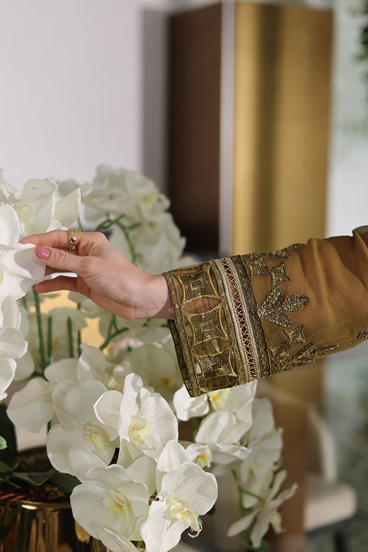 Manahil Lakhani Luminara Unstitched Chiffon Collection |Sage