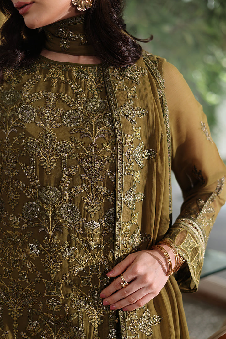 Manahil Lakhani Luminara Unstitched Chiffon Collection |Sage