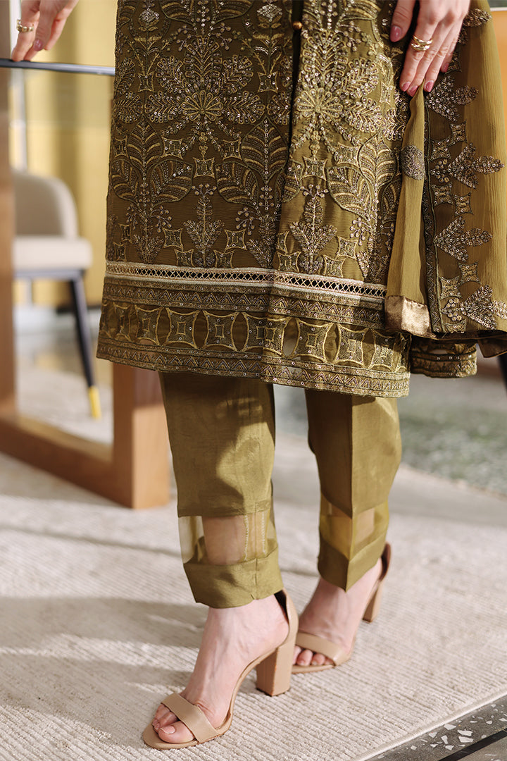 Manahil Lakhani Luminara Unstitched Chiffon Collection |Sage