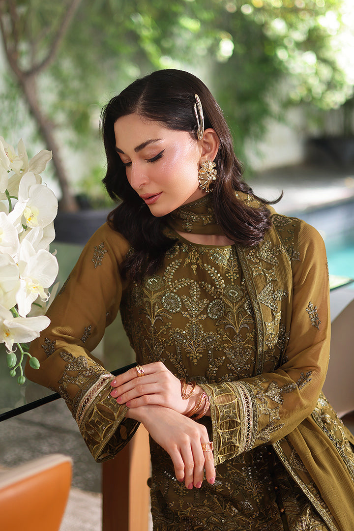Manahil Lakhani Luminara Unstitched Chiffon Collection |Sage