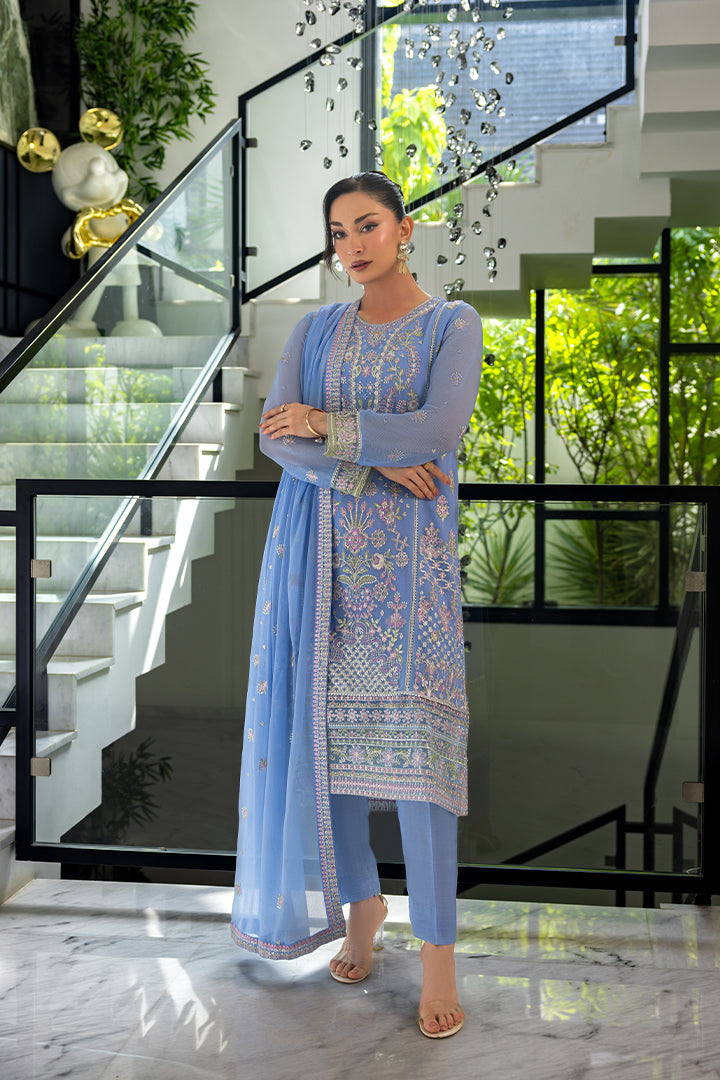 Manahil Lakhani Luminara Unstitched Chiffon Collection |Azura