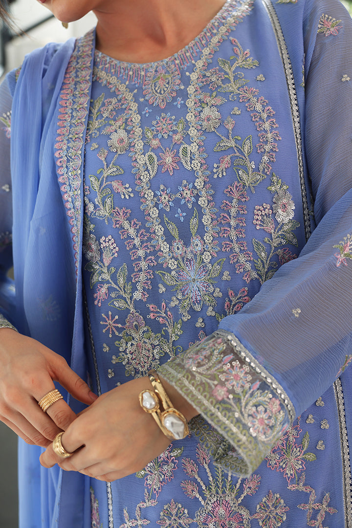 Manahil Lakhani Luminara Unstitched Chiffon Collection |Azura
