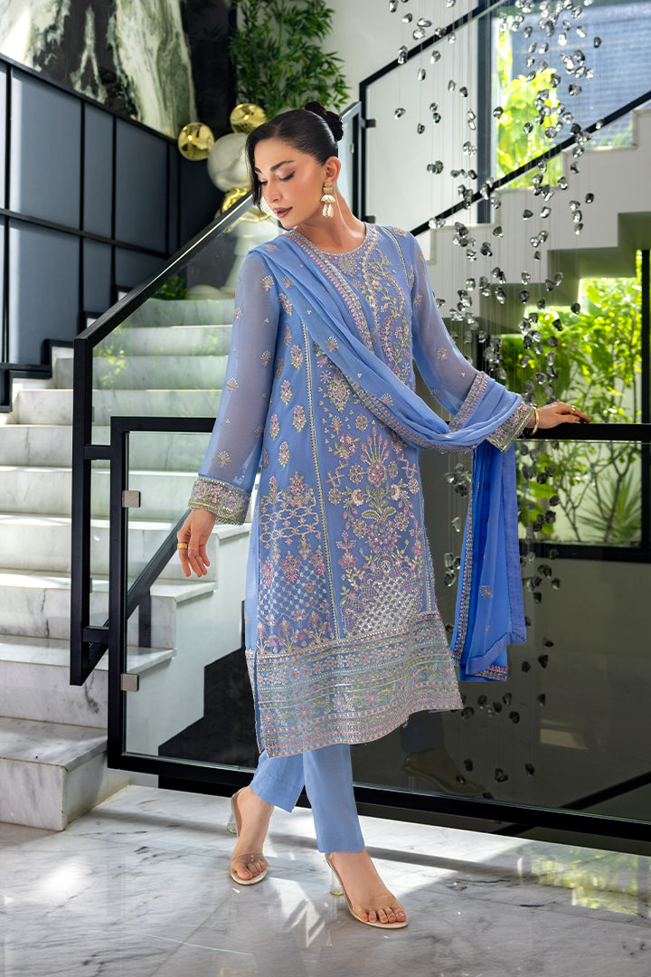 Manahil Lakhani Luminara Unstitched Chiffon Collection |Azura