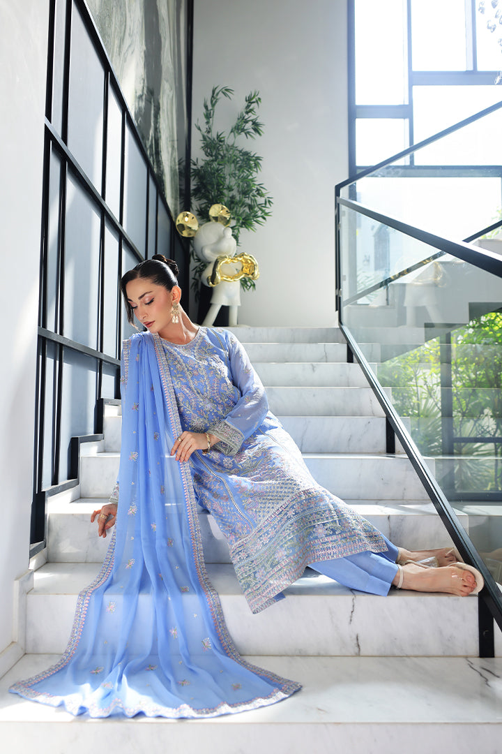 Manahil Lakhani Luminara Unstitched Chiffon Collection |Azura