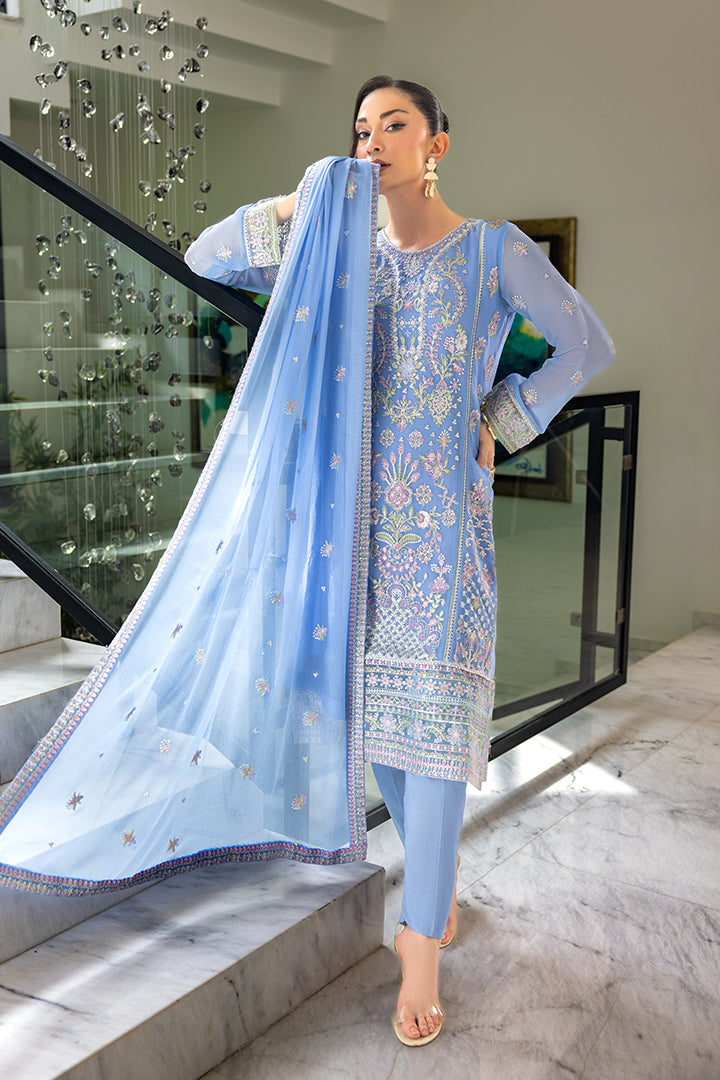 Manahil Lakhani Luminara Unstitched Chiffon Collection |Azura