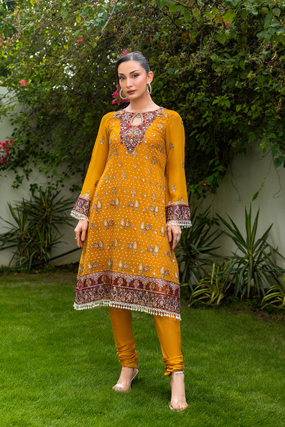 Manahil Lakhani Luminara Unstitched Chiffon Collection |Amber