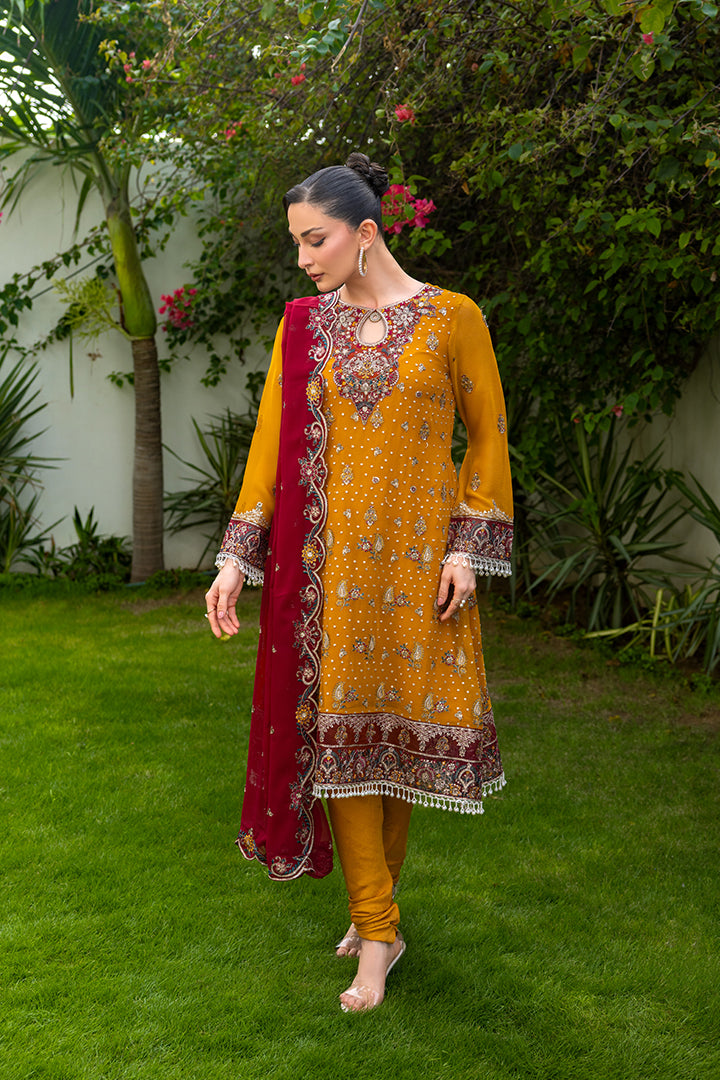 Manahil Lakhani Luminara Unstitched Chiffon Collection |Amber