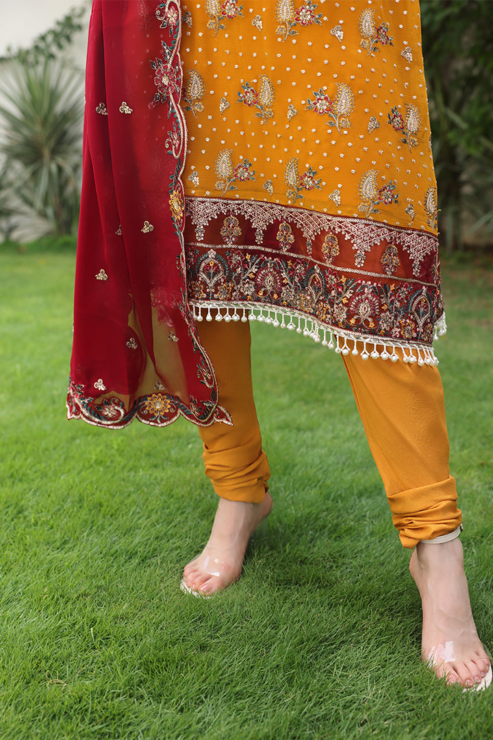 Manahil Lakhani Luminara Unstitched Chiffon Collection |Amber