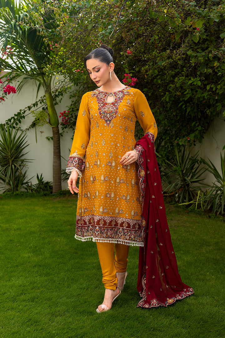 Manahil Lakhani Luminara Unstitched Chiffon Collection |Amber