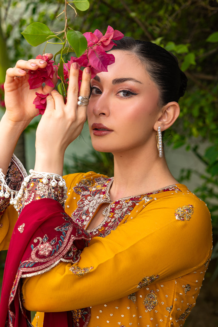 Manahil Lakhani Luminara Unstitched Chiffon Collection |Amber