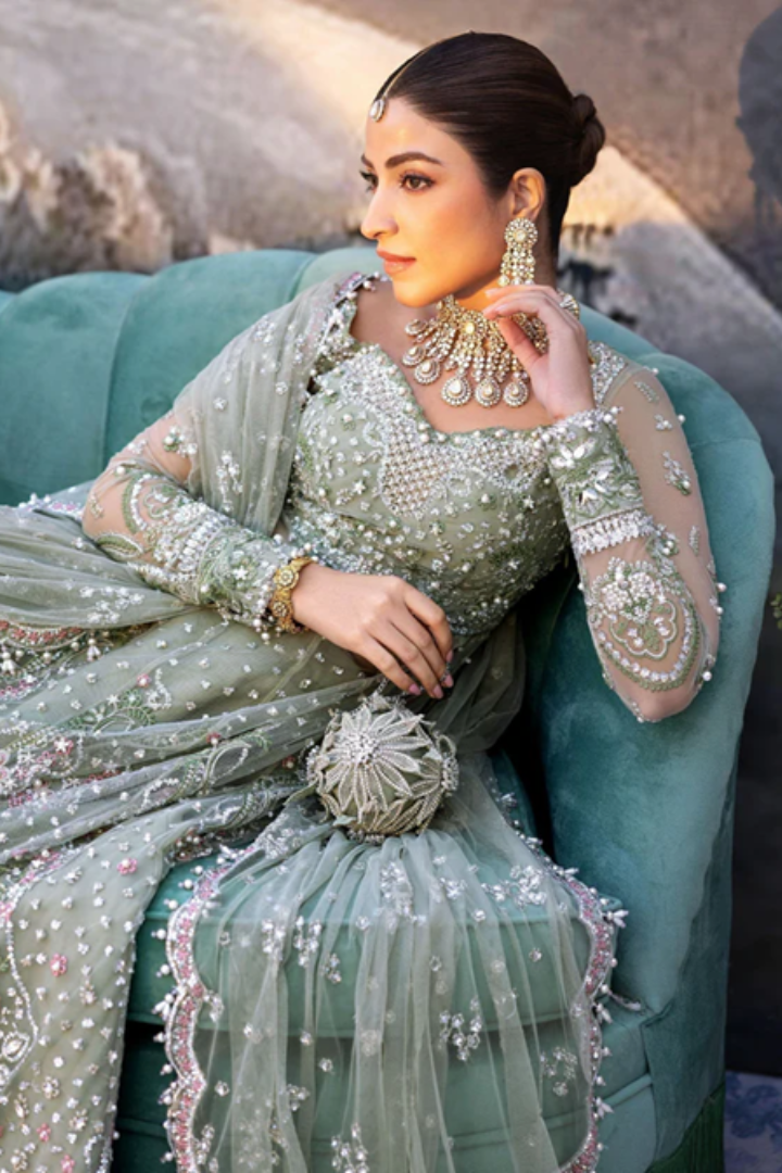 Sadaf Fawad Khan Siraa Festive 3 PCS Unstitched | SEAFOAM