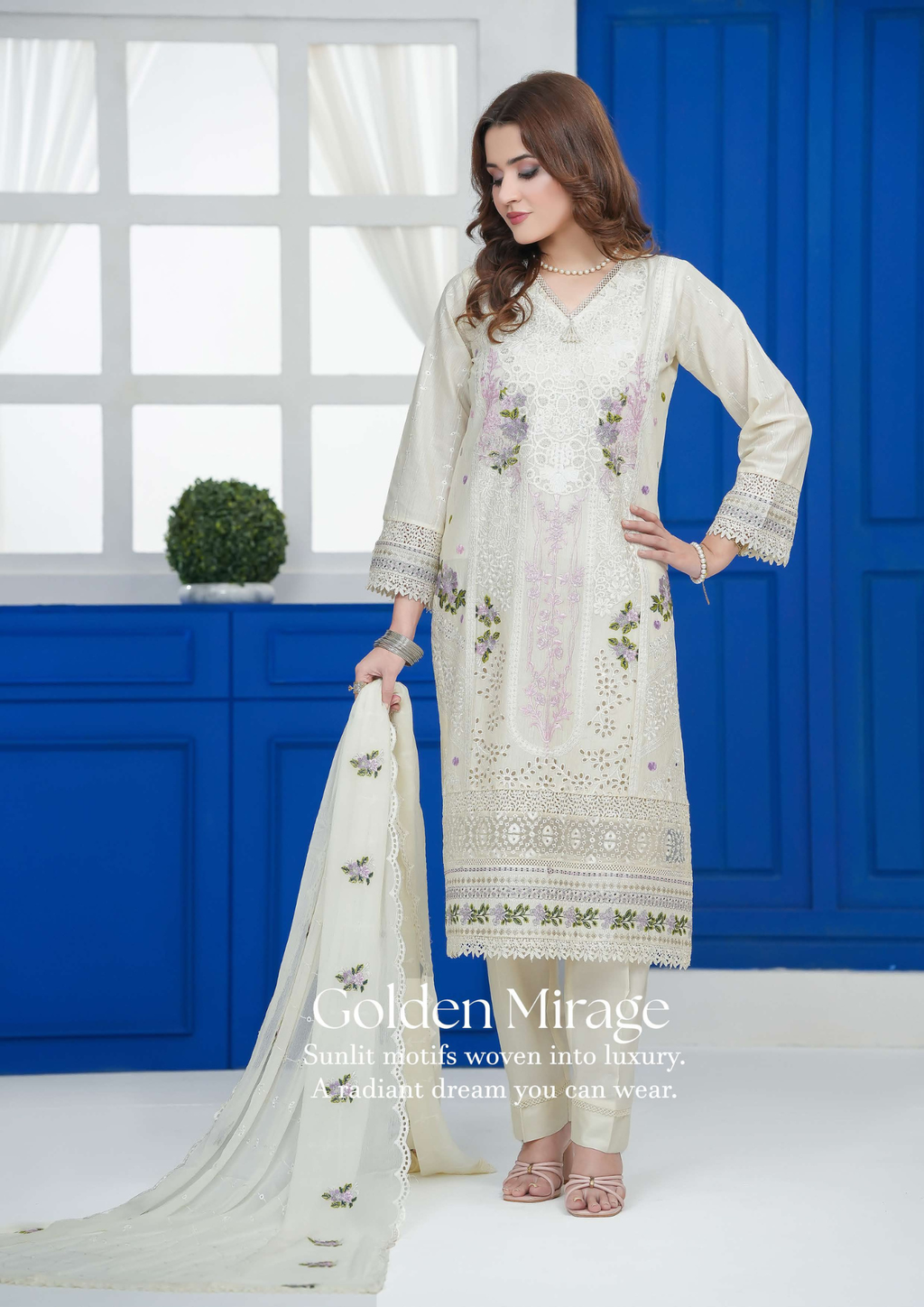 Agha Noor Cotton Ready To Wear Collection Khushi | Off White