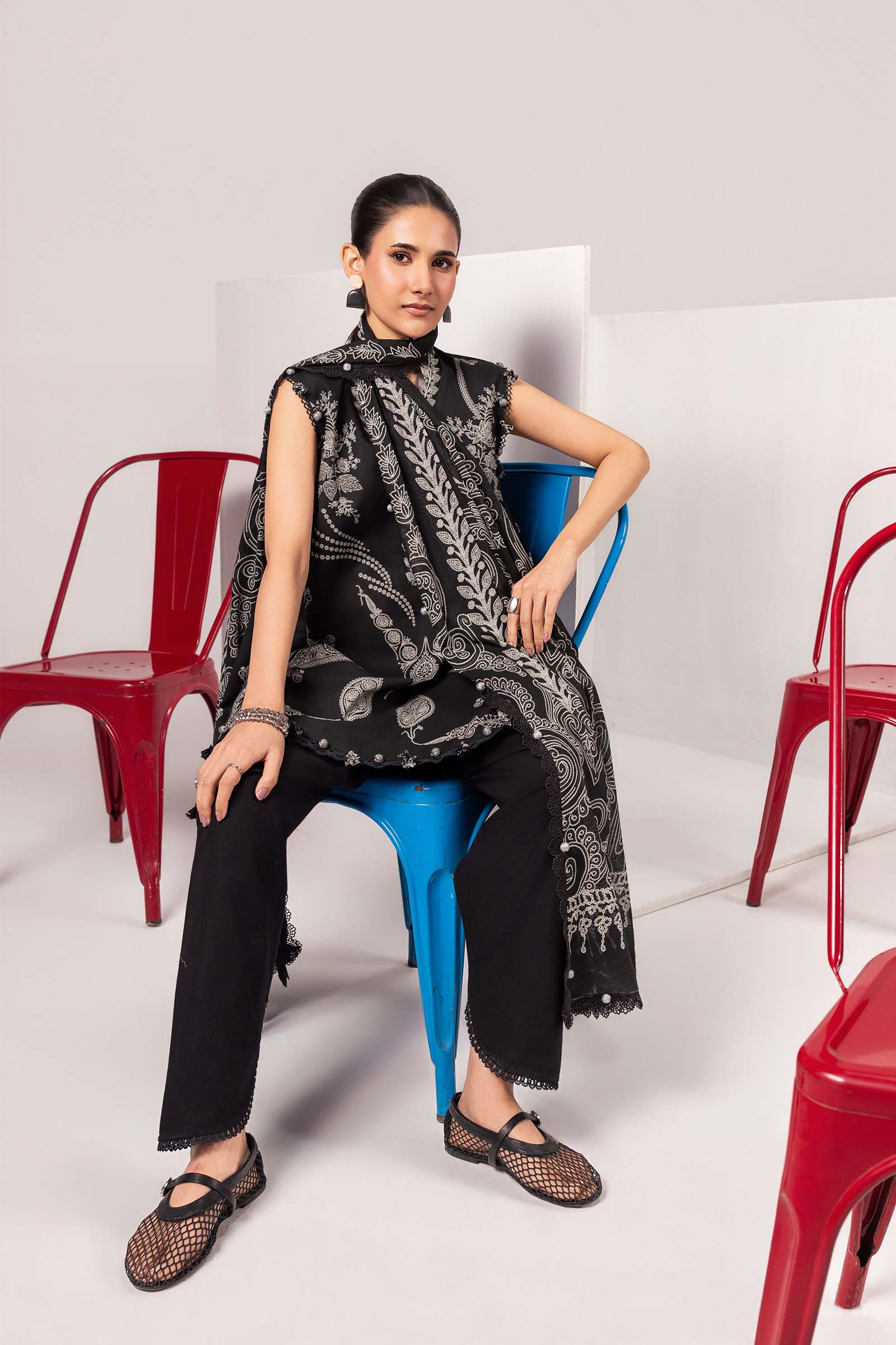 Maria B Mbasic Spring Summer Unstitched Collection | MB-CUSV13-3-B - Mirha Fashion