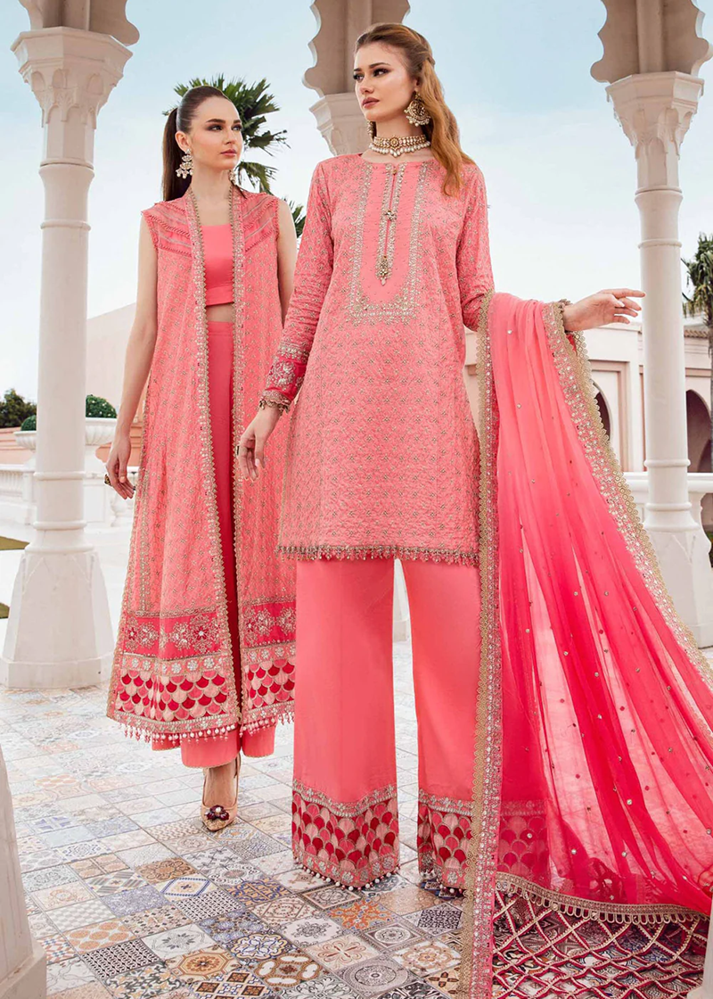 MARIA B. UNSTITCHED EMBROIDERED SATEEN COLLECTION 2024 | D-01 - CST