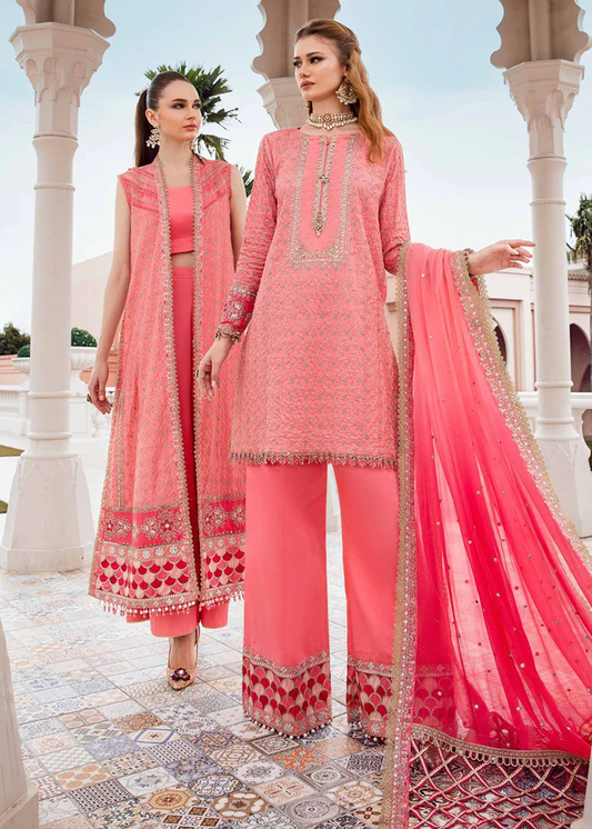 MARIA B. UNSTITCHED EMBROIDERED SATEEN COLLECTION 2024 | D-01 - CST