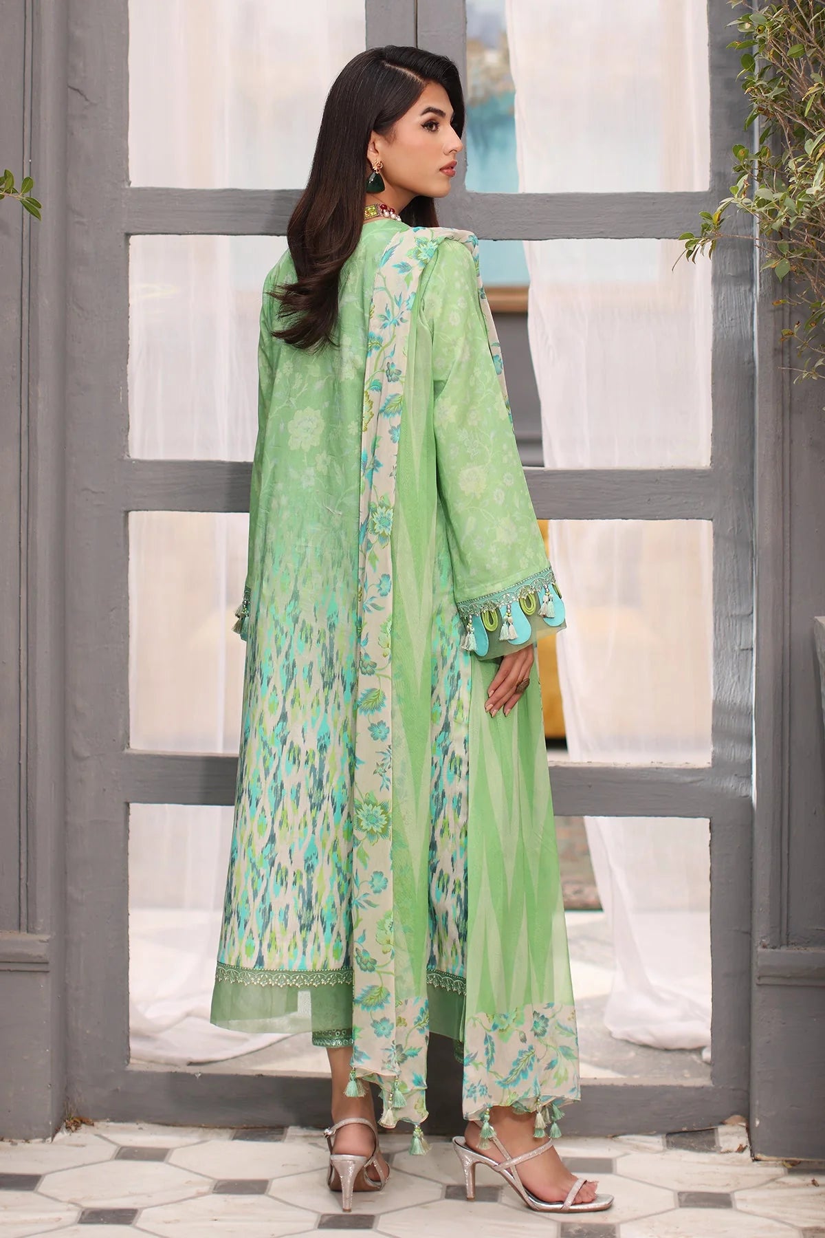 Charizma Embroidered Lawn With Printed Chiffon Dupatta | CCS4-01