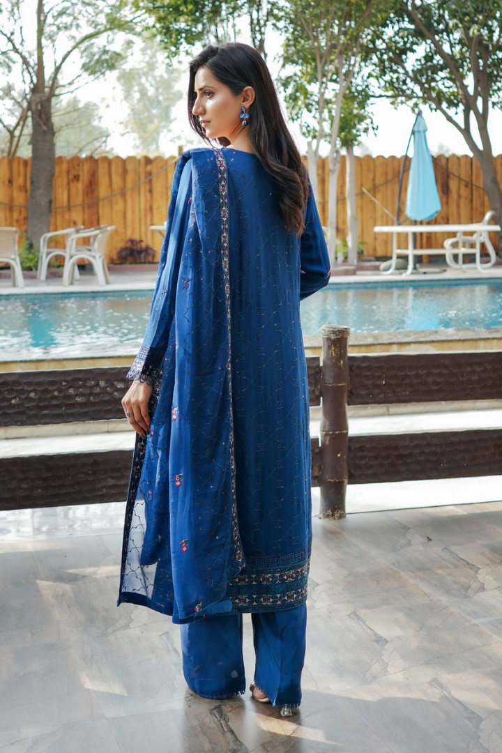 Agha Noor Sehnai Handwork Eid Ready To Wear Collection 2026 | Blue - Mirha Fashion