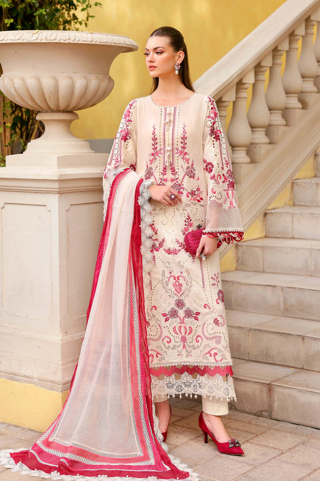 Maria B Luxury Lawn 3PCS Unstitched Collection 2026 | 9A - Mirha Fashion