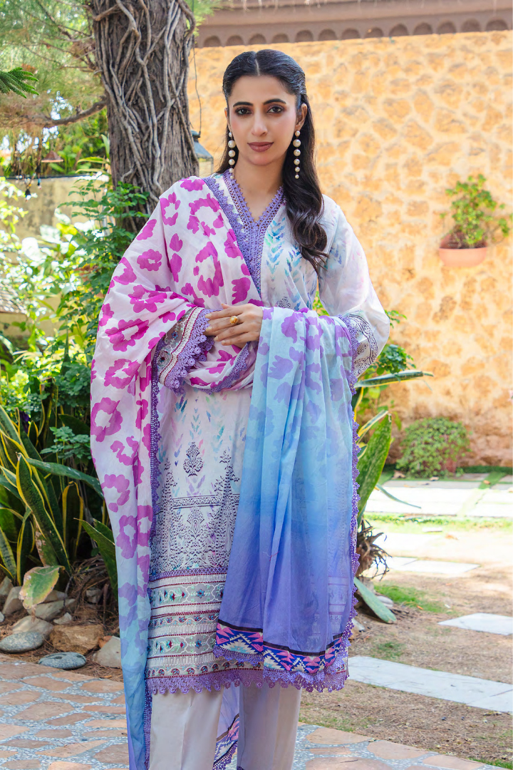 Shaanse Cotton Guldan Drop-1 Ready to Wear Collection 2026 | Purple - Mirha Fashion