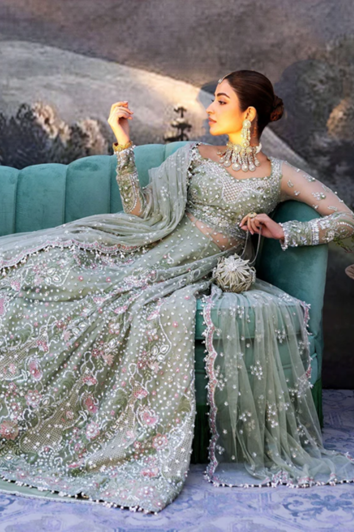 Sadaf Fawad Khan Siraa Festive 3 PCS Unstitched | SEAFOAM