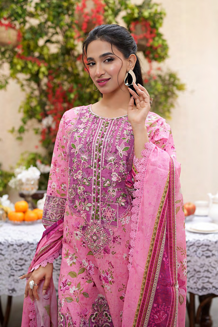 Shaanse Khuwab Vol-2 Ready To Wear Emb Cotton Collection 2026 | Pink - Mirha Fashion