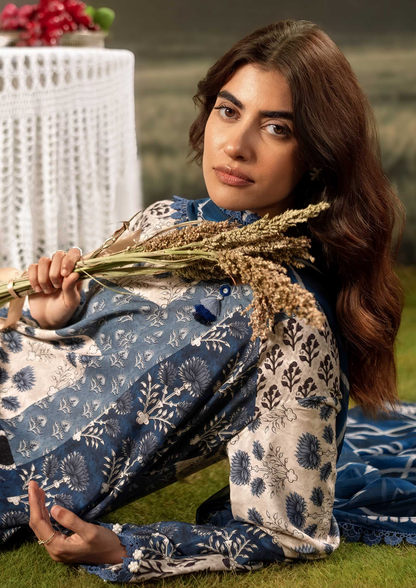 Maria B. MBasic Fall 2025 Collection – 3 Piece Unstitched Suit | 02A