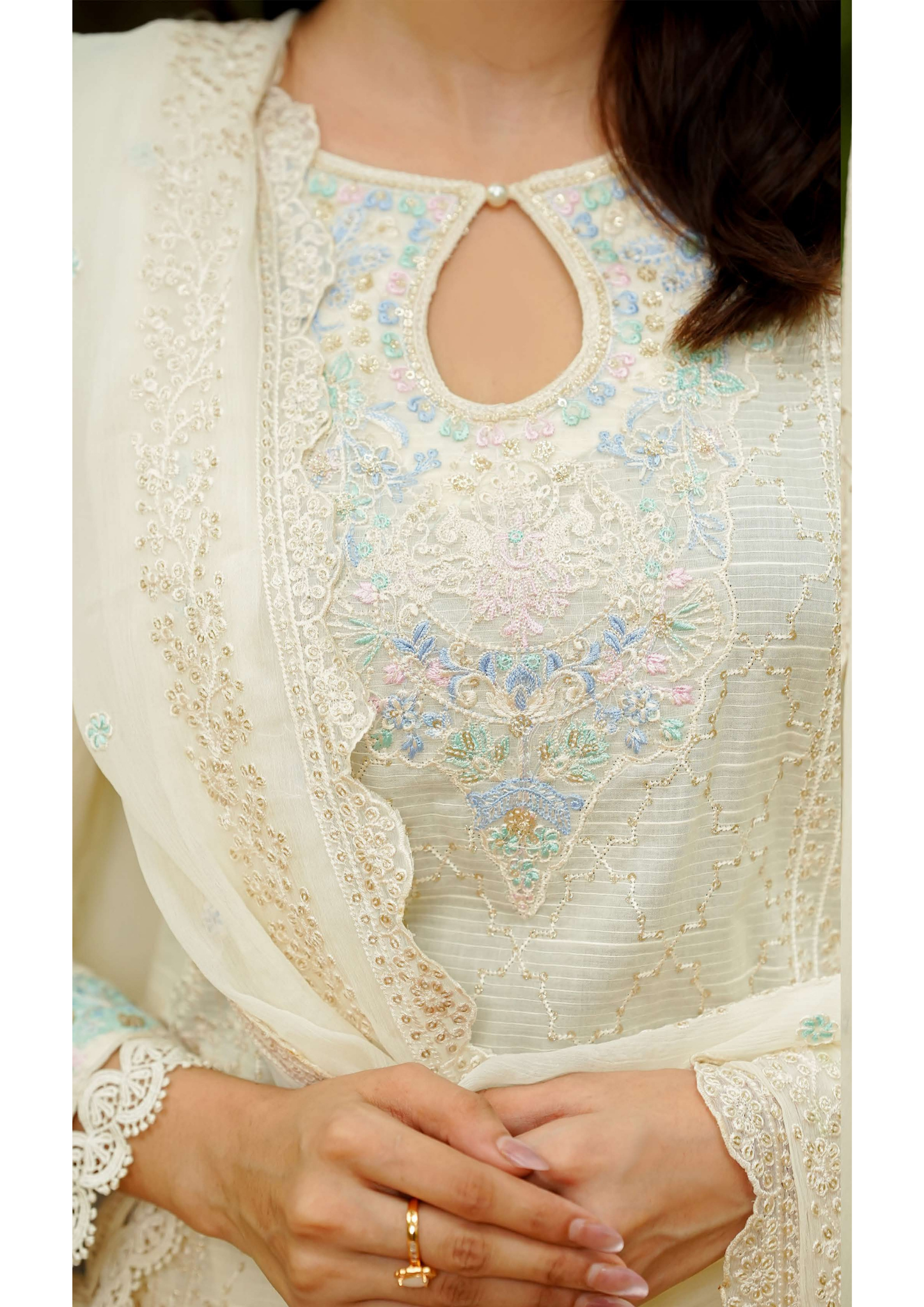 Agha Noor Cotton Ready To Wear Collection Ronak 2025 | Off White