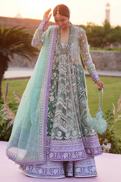 Zaha Gossamer Wedding Festive 2025 3 PCS Unstitched Collection | ZARQAH-E-PISTACHIO ZC 25-03