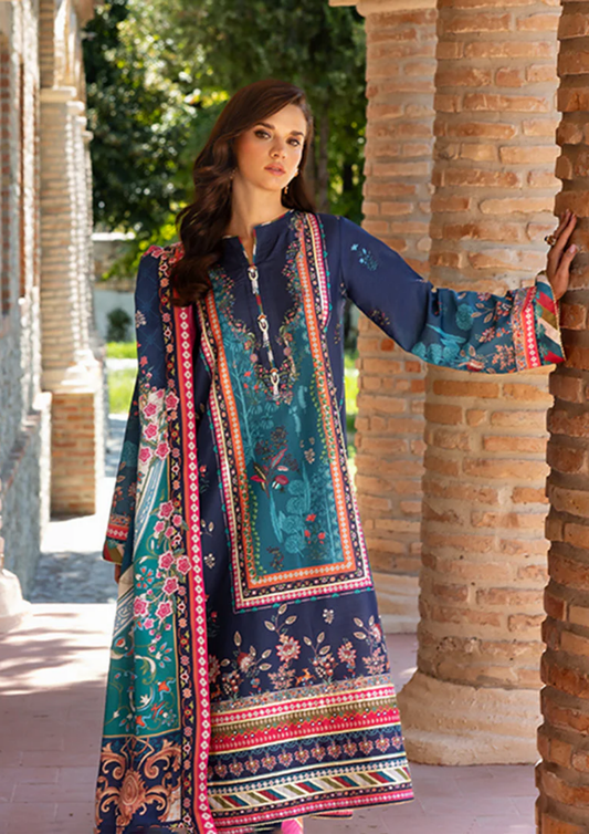 Mushq Hemline Nirvana Printed Silk Unstitched Collection | Nova Bloom