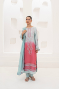 Shaanse Luxury Ombre Silk Ready to Wear Collection 2026 | Sky Blue Pink