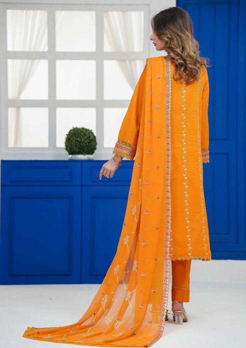 Agha Noor Cotton Ready To Wear Collection Khushi | Orange - Mirha Fashion