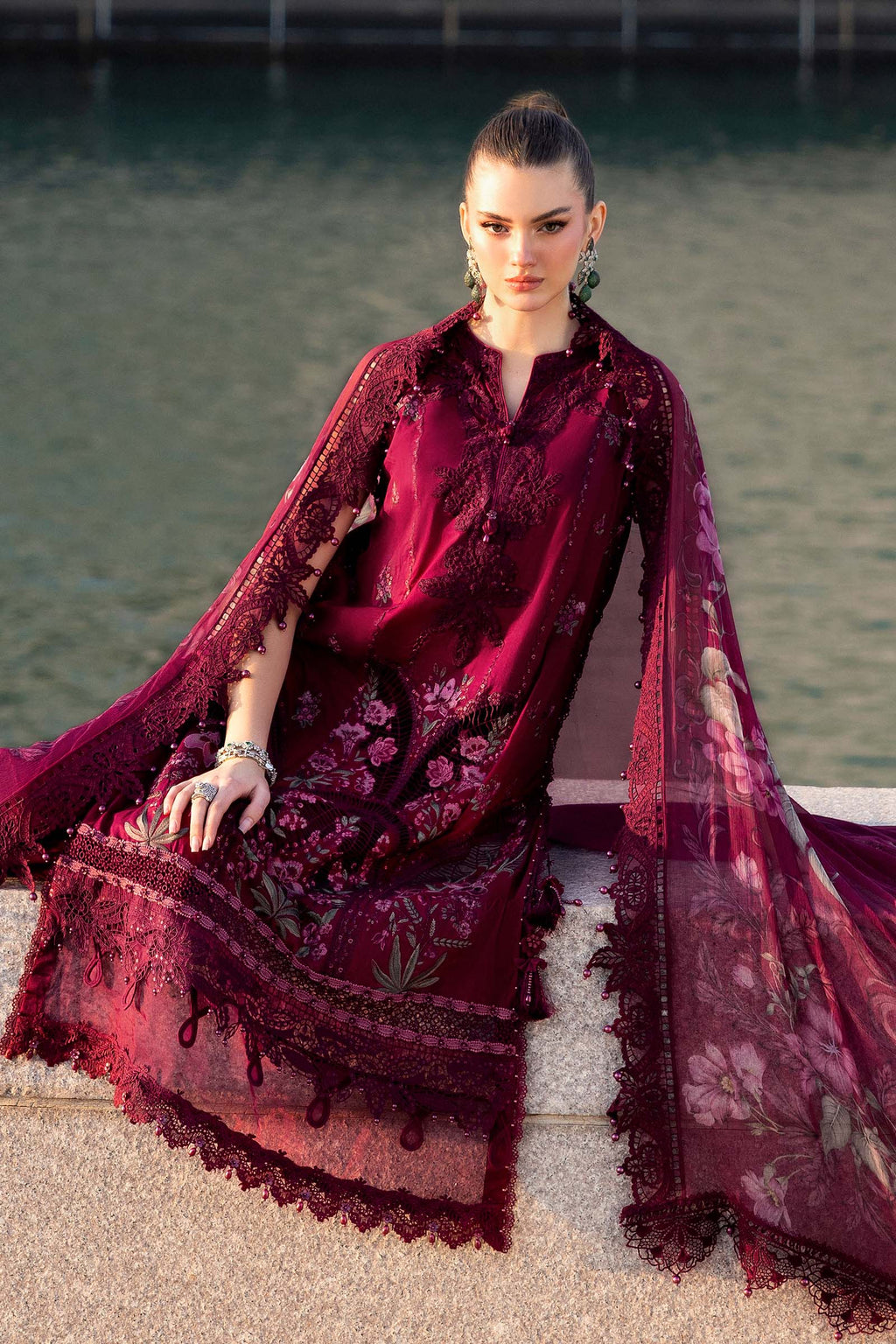 Maria B Luxury Lawn 3PCS Unstitched Collection 2026 | 11B - Mirha Fashion