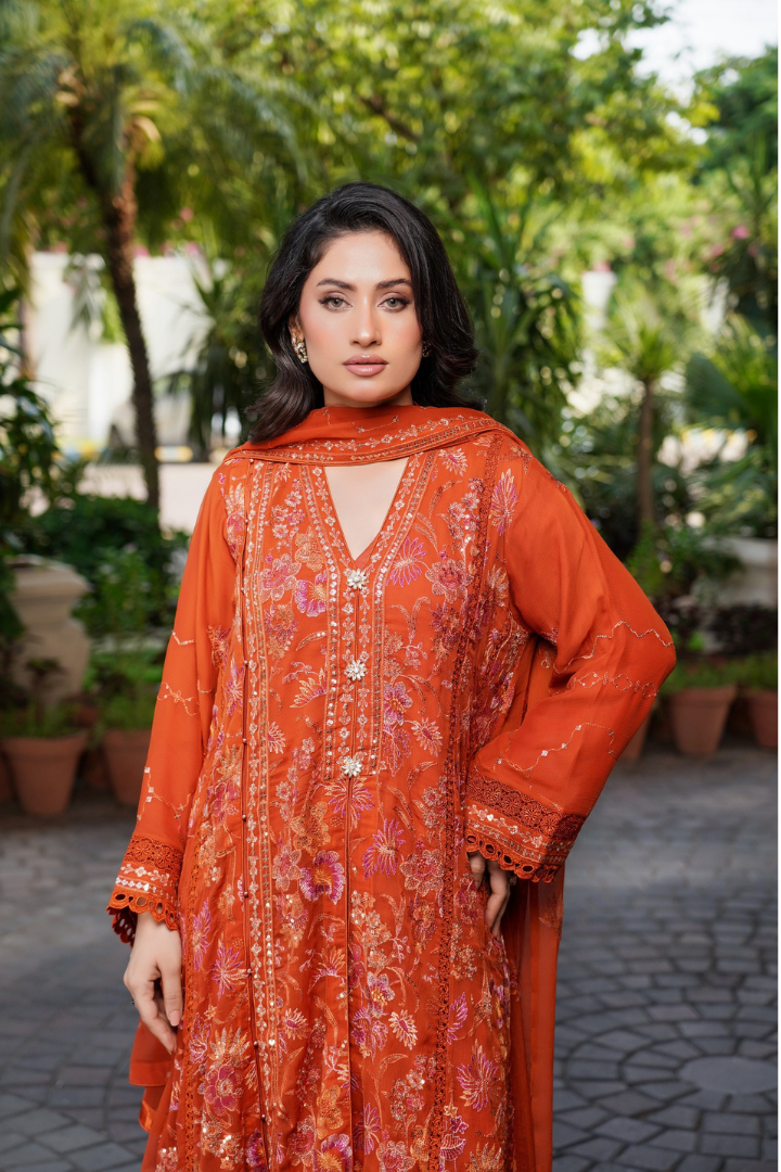Agha Noor Luxury Gowns Afsanay Ready to Wear Collection | Rust