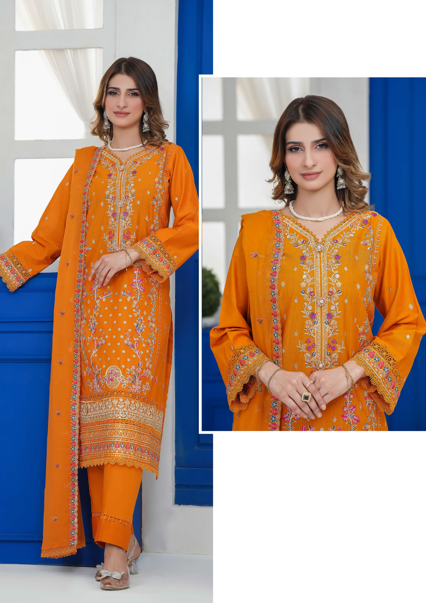 Agha Noor Cotton Ready To Wear Collection Khushi | Orange