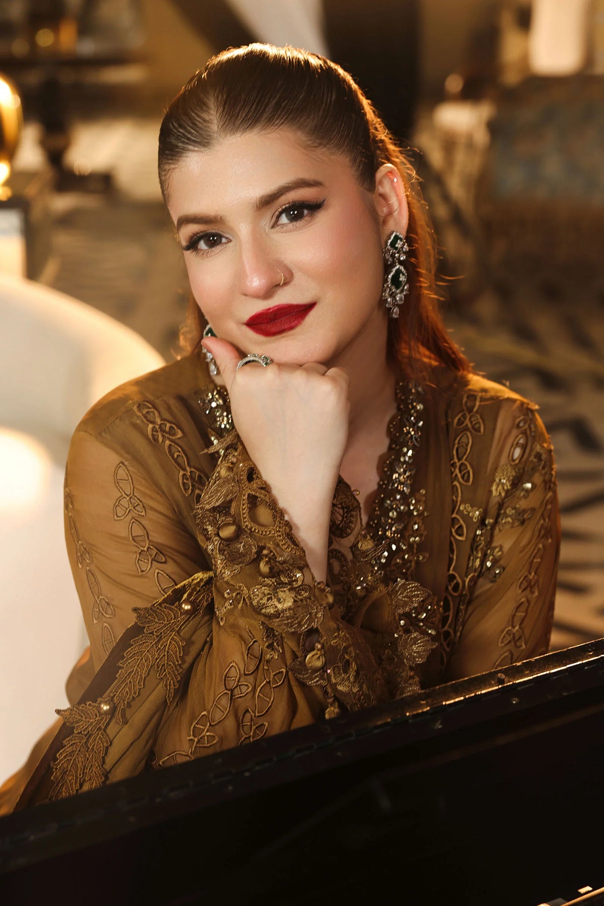 Maria B Chiffon Unstitched  Collection  2026 | MPC-26-205-Mustard