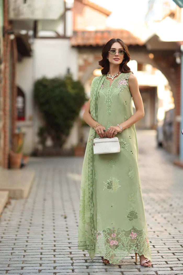 Noor By Saadia Asad Luxe Chikenkari Unstitched Collection 2026 | D3-A Pistachio - Mirha Fashion