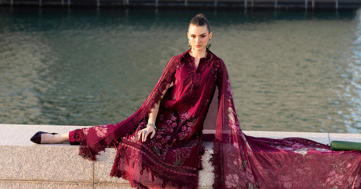 Maria B Luxury Lawn 3PCS Unstitched Collection 2026 | 11B - Mirha Fashion
