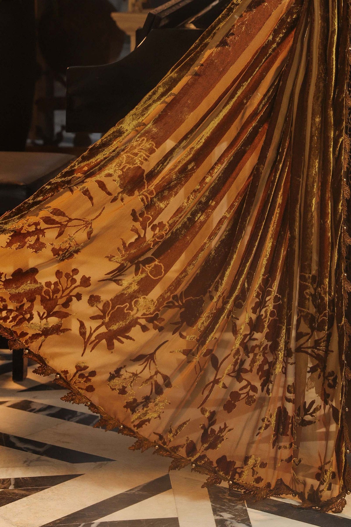 Maria B Chiffon Unstitched  Collection  2026 | MPC-26-205-Mustard