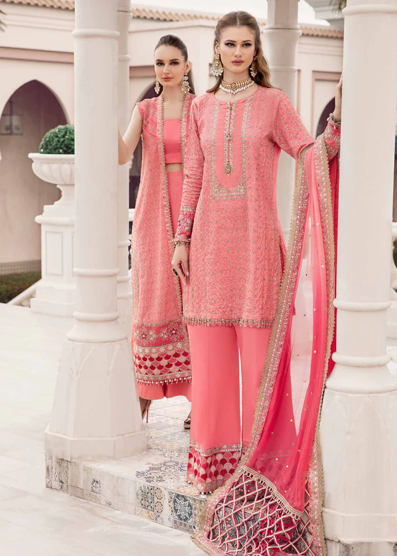 MARIA B. UNSTITCHED EMBROIDERED SATEEN COLLECTION 2024 | D-01 - CST - Mirha Fashion