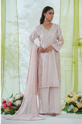 Shaanse Mehroo Cotton Silk 3PCS Ready to Wear Collection Jan-26 | Tea Pink