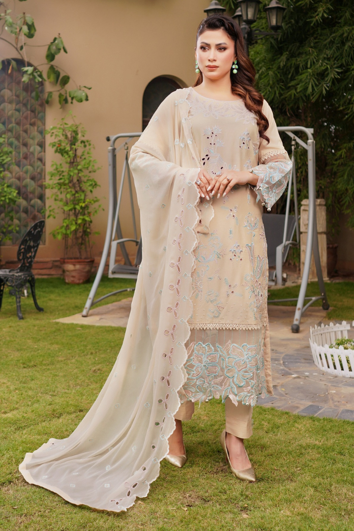 Shaanse Cyra Vol-2 Cotton Silk 3PCS Ready to Wear Collection Jan-26 | Skin