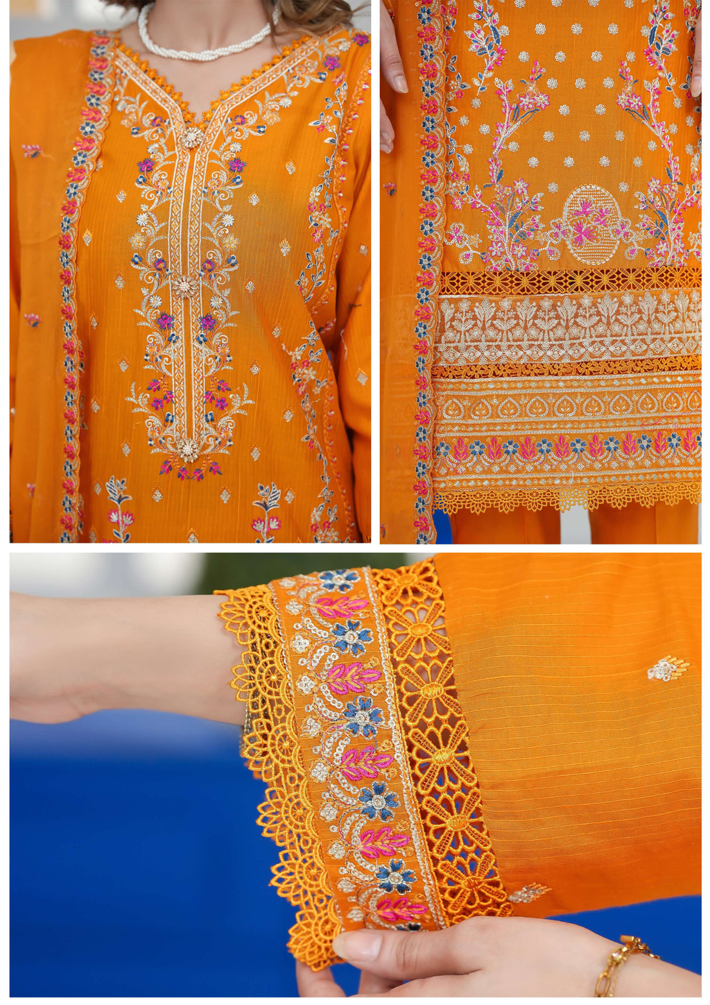Agha Noor Cotton Ready To Wear Collection Khushi | Orange