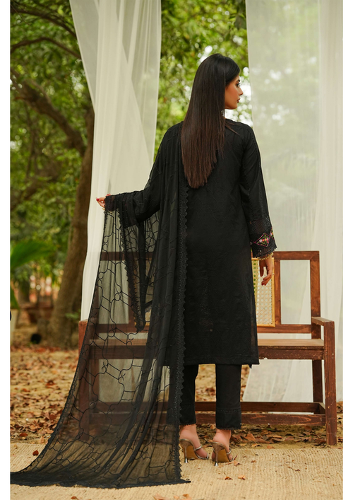 Agha Noor Cotton Ready To Wear Collection Ronak 2025 | Black - Mirha Fashion