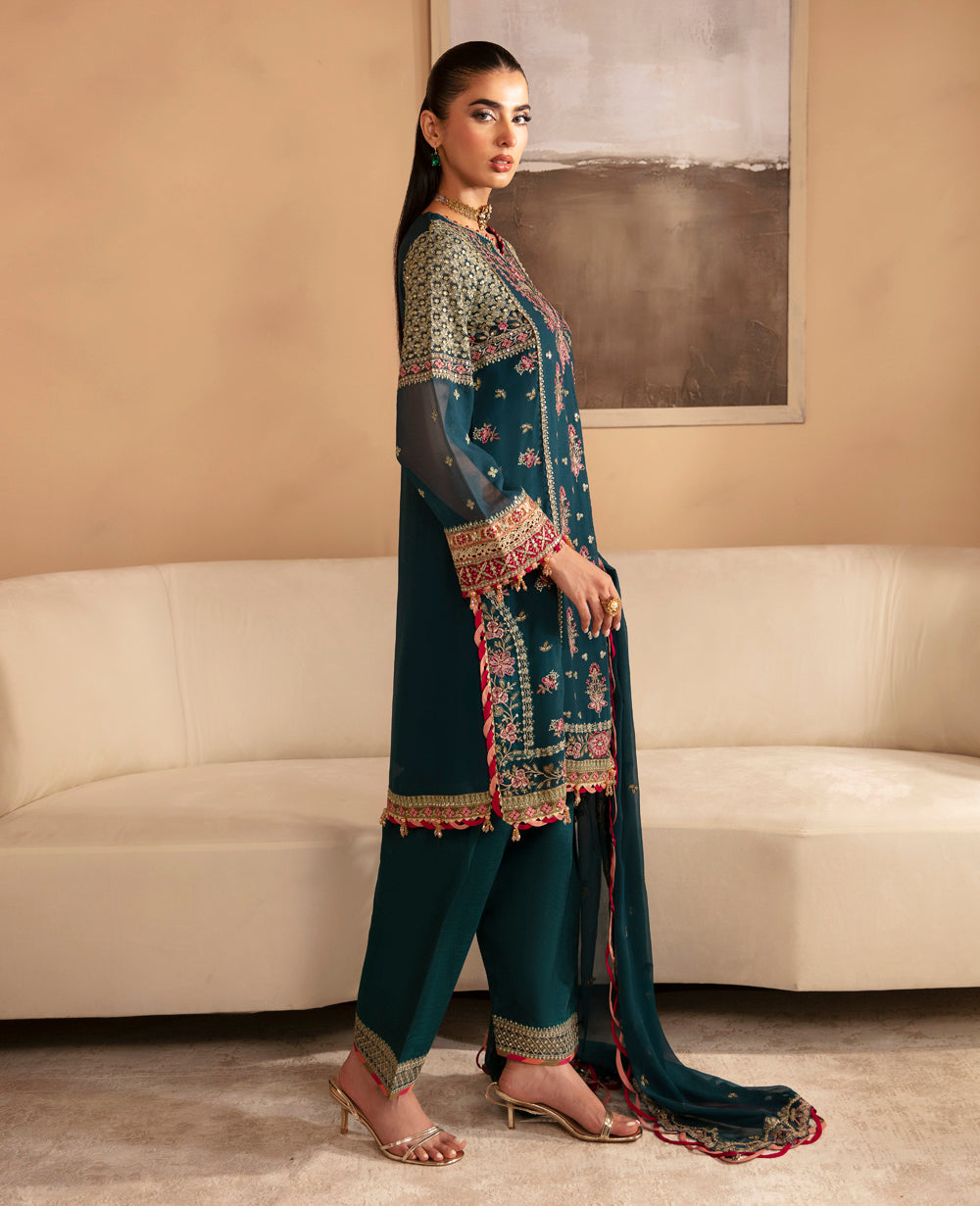 Xenia Unstitched Luxury Chiffon - NEHMAT - Mirha Fashion